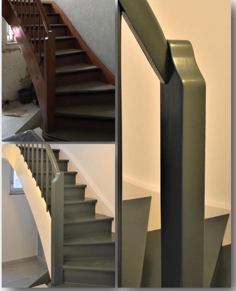 Aufgearbeitete und farblich gestaltete Treppe